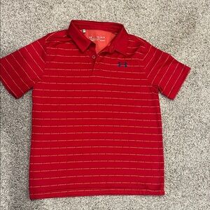 Under Armour Kids Red Striped Polo